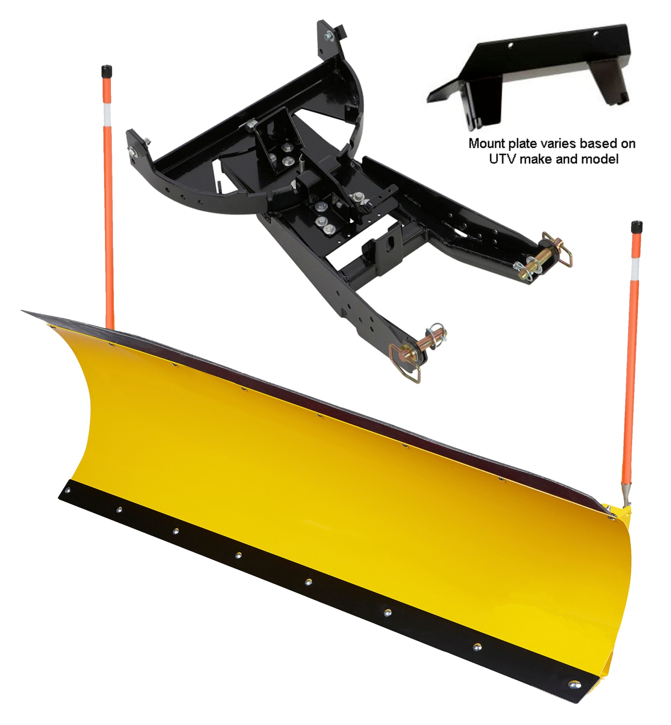 72" DENALI UTV Snow Plow Kit for Ranger Midsize 400, 500, 570 (full/mid) & 800